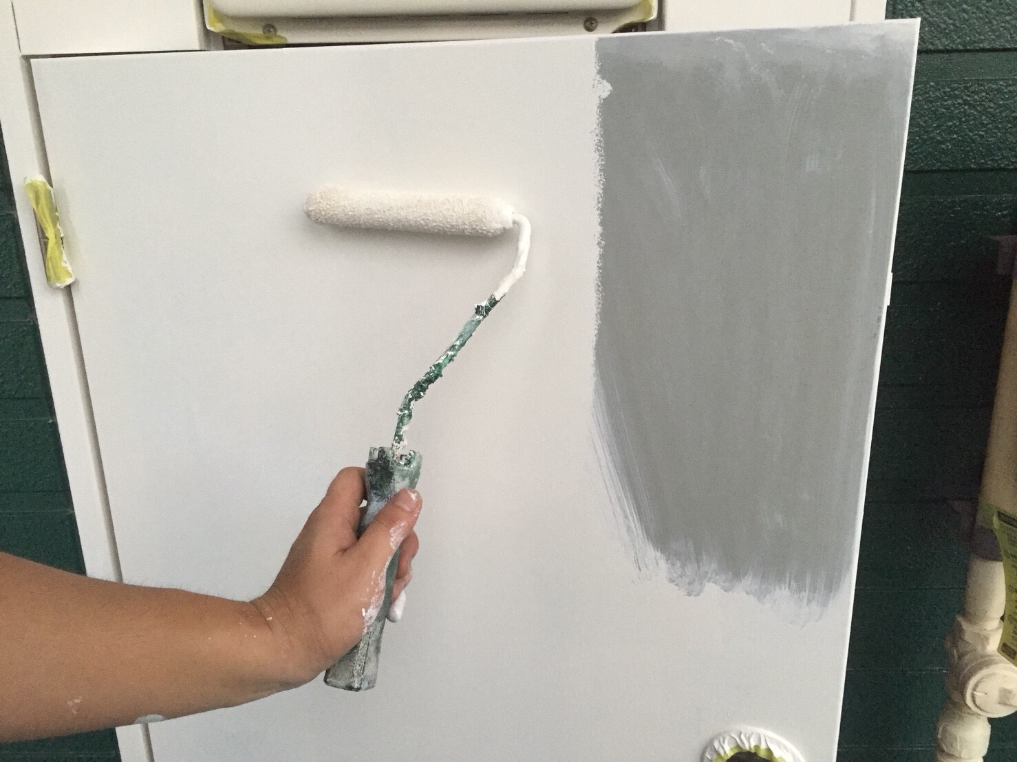 PS扉の錆止め塗装