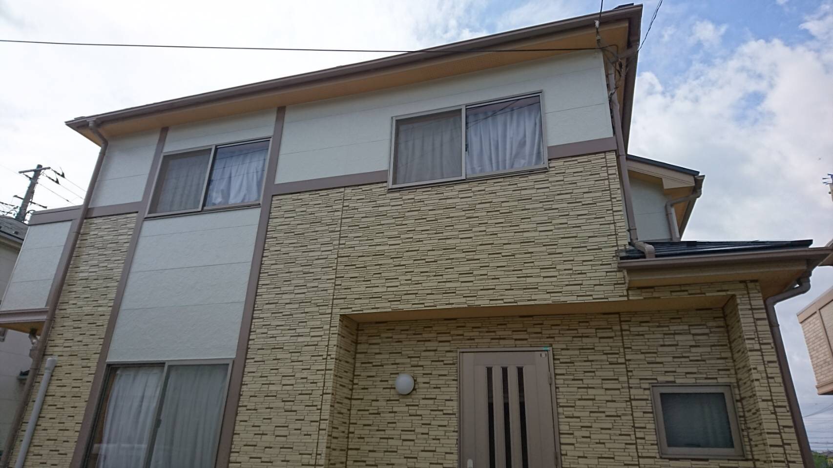 架設足場の解体作業