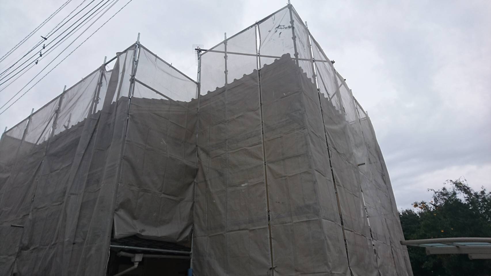 足場組み立て後