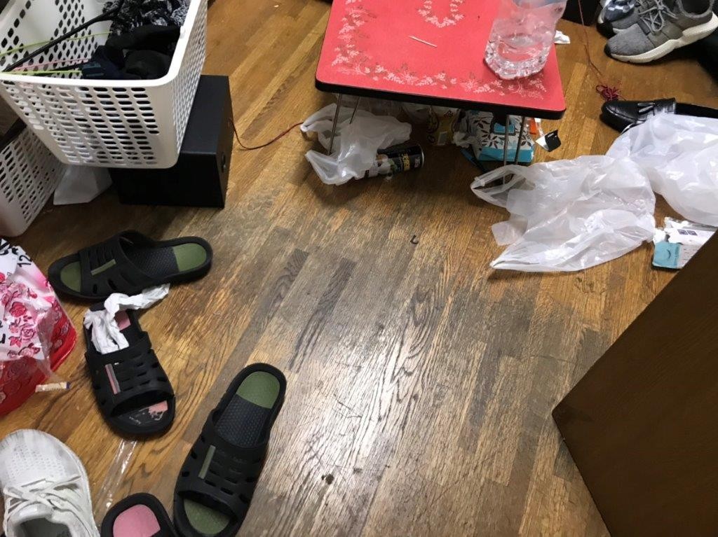 水漏れした床